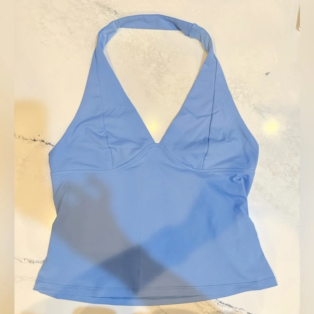 Free People Intimately Still Here Halter Cami Dusted Blue - Picture 2 of 7